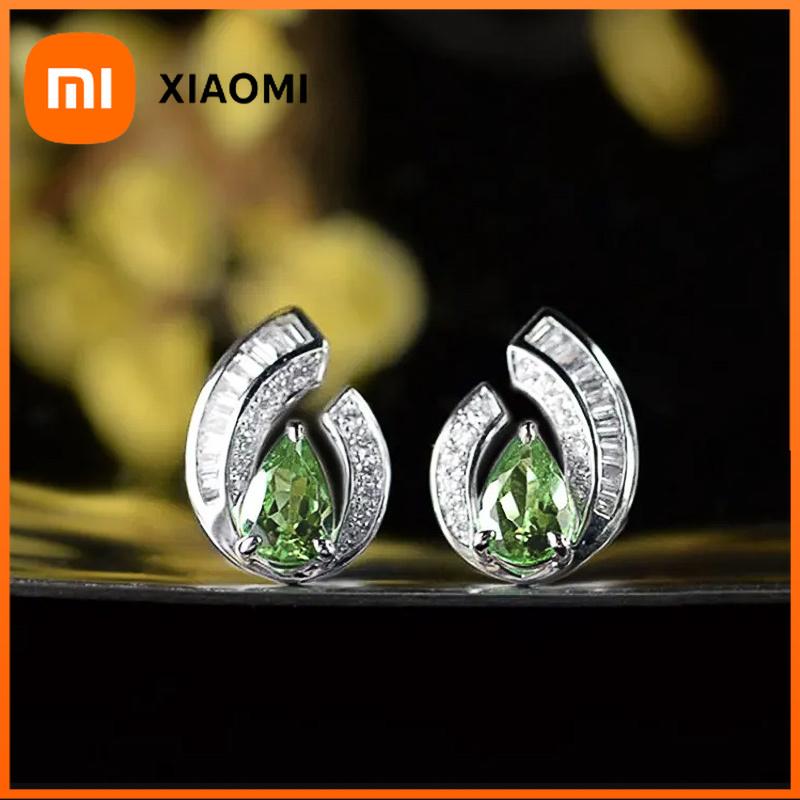 Xiaomi Женские серьги-гвоздики Huitan в форме капли воды с кубическим цирконием цвета зеленой груши Роскошные Свадебные серьги Новое украшение