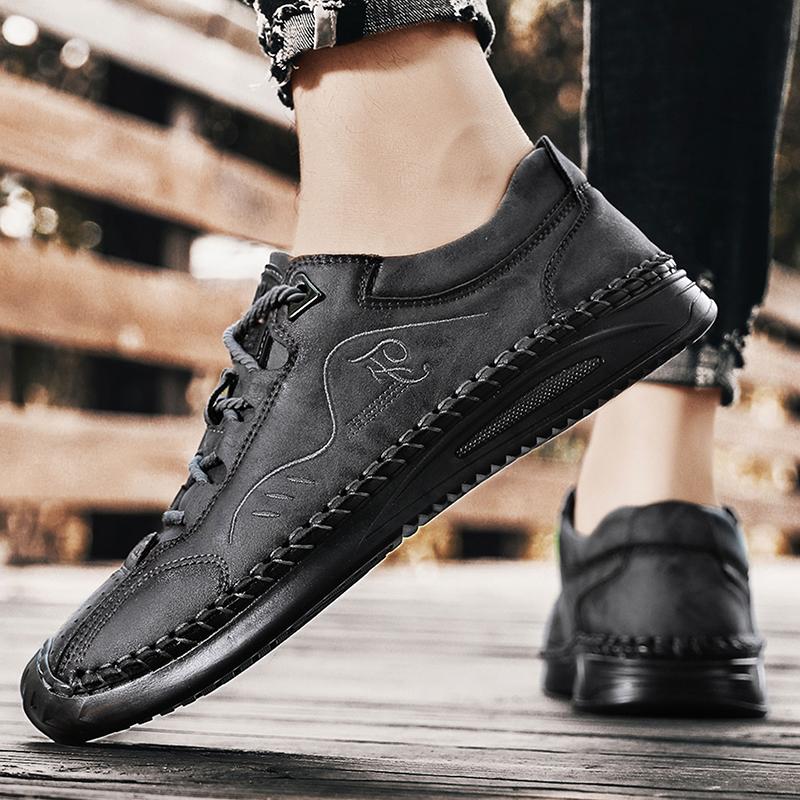 Классические кожаные туфли, мужские повседневные кроссовки, уличная мужская обувь ручной работы, кожаная мужская обувь на плоской подошве, новинка 2023 года