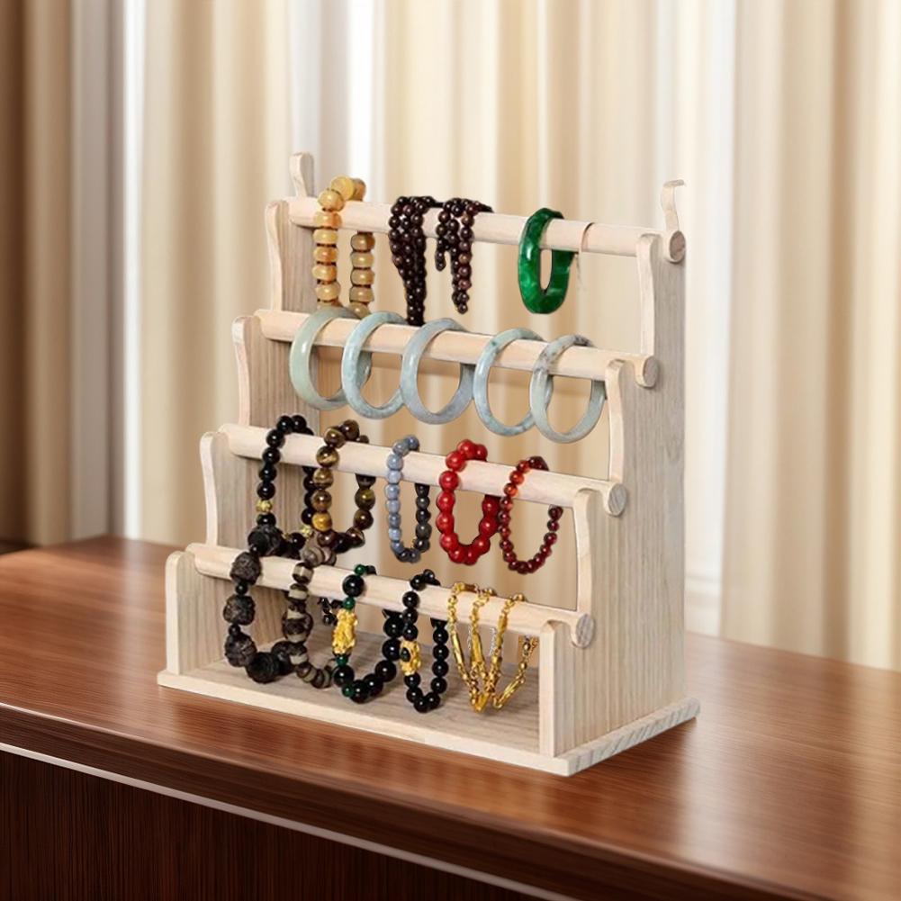Wood Bracelet Holder Bracelet Display Stand Multi Layer Bangle Scrunchie Organizer for Watch Bracelet Scrunchie