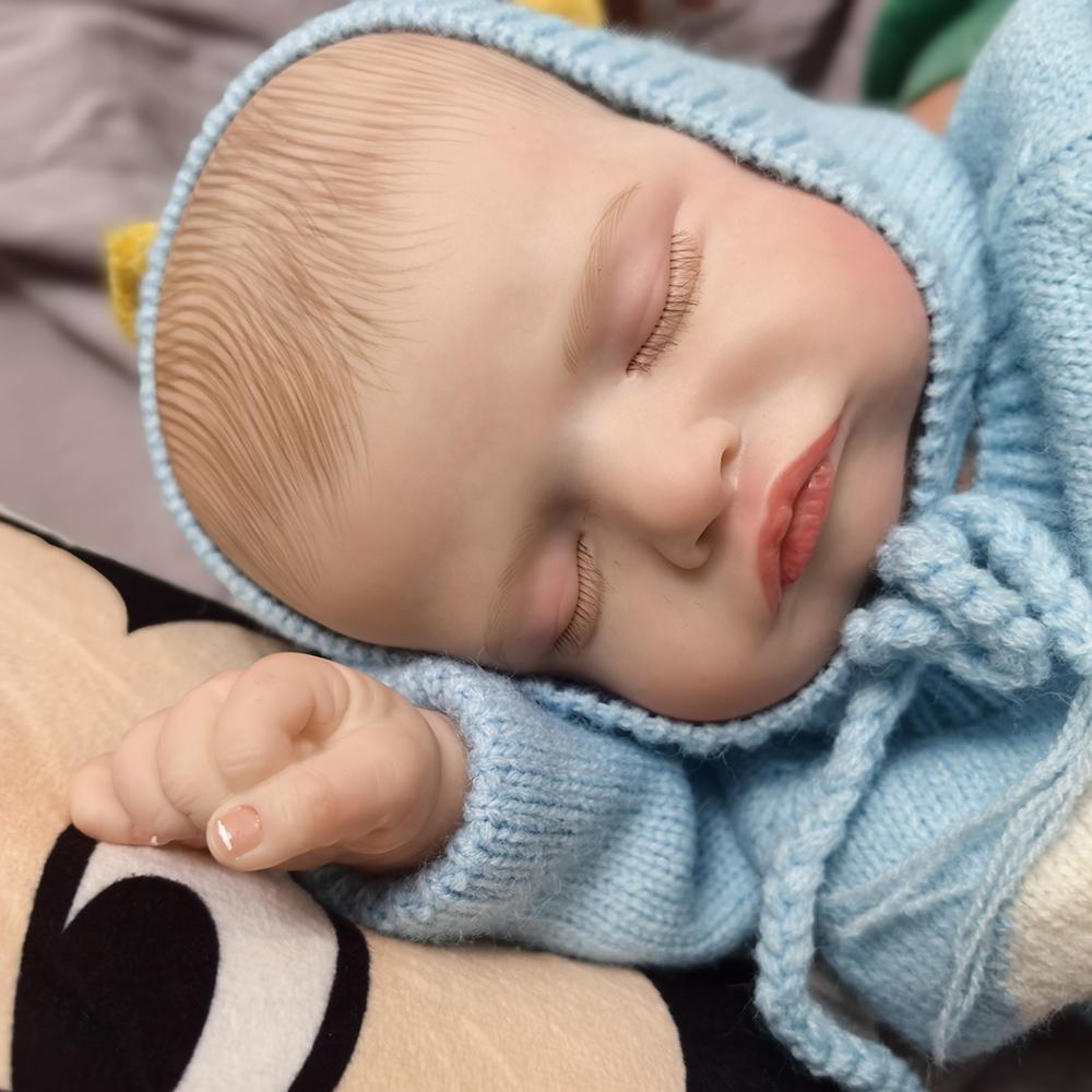 Realistic 3D Painted Skin Reborn Baby Dolls Cloth Body 46 Cm Close Eyes Bebe Reborn Doll Looks Like Sleeping Fashion Gift Toy