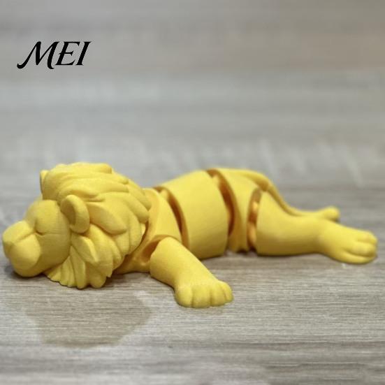Забавные игрушки для снятия скуки, 3D-печатная фигурка лежащего льва с подвижными суставами, Позабельная модель животного с суставами для украшения стола,
