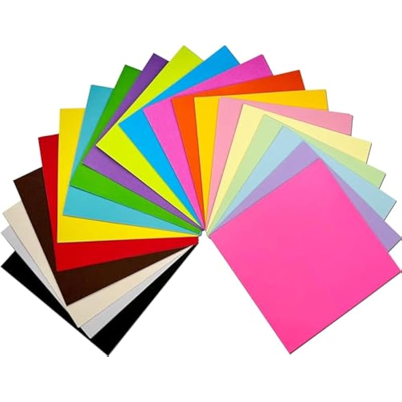 ECLET 5.5 x 5.5 Neon Origami Paper Pack of 100 Sheets (10 sheet x 10 color)Fluorescent Color Both Side Coloured For Orig