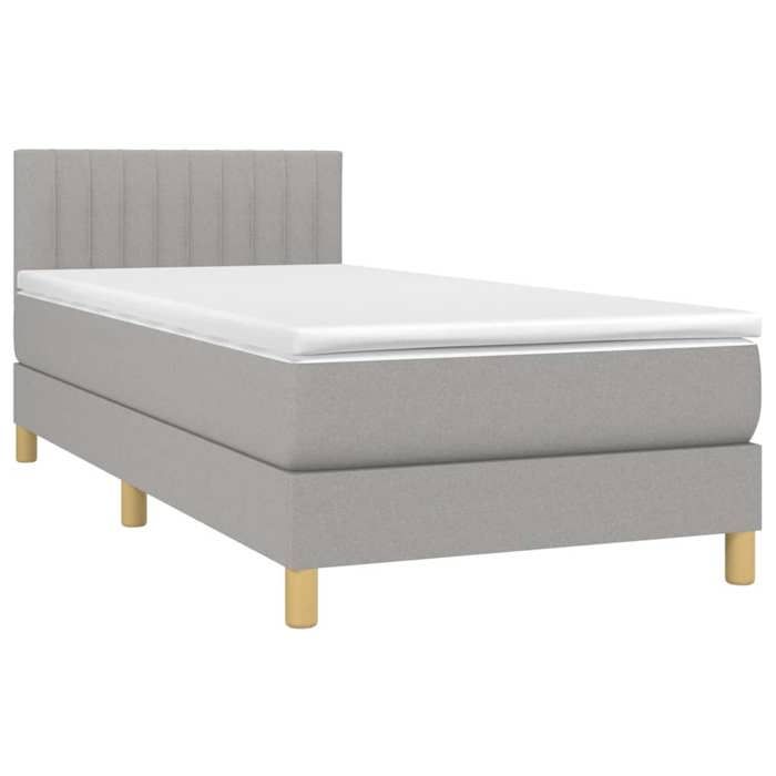 Maison Exclusive - Sommier à lattes de lit avec matelas Gris clair 100x200cm Tissu