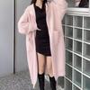 New Long Imitation Mink Velvet Knitted Cardigan Korean Style Lazy Style Loose Hooded Sweater Jacket for Women