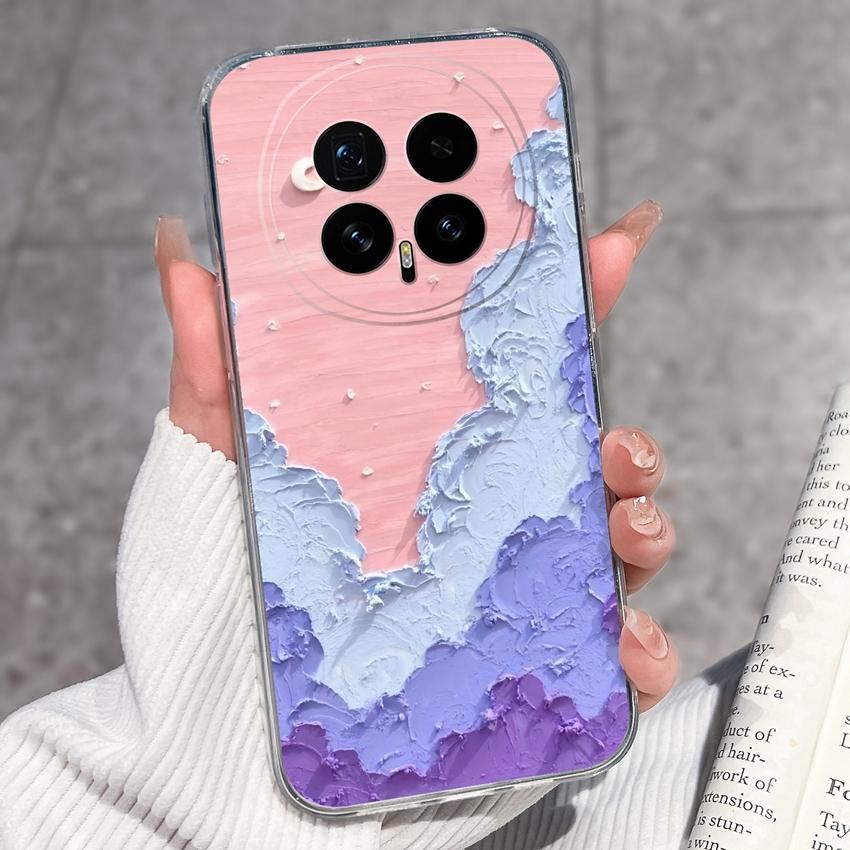 Для Huawei Honor Magic8 7 6 5 Pro Nova 12 Ultra 12i Чехол для телефона Красивый цветочный узор Прозрачный силиконовый Полностью защитный чехол Для корпуса Huawei