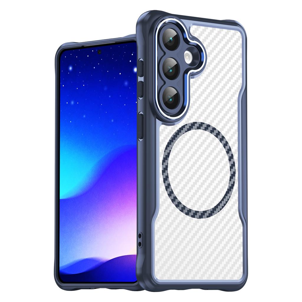 Samsung Galaxy S26 FE Case, Magnetic Carbon Fiber Transparent Phone Case Cover for Samsung Galaxy S26 FE