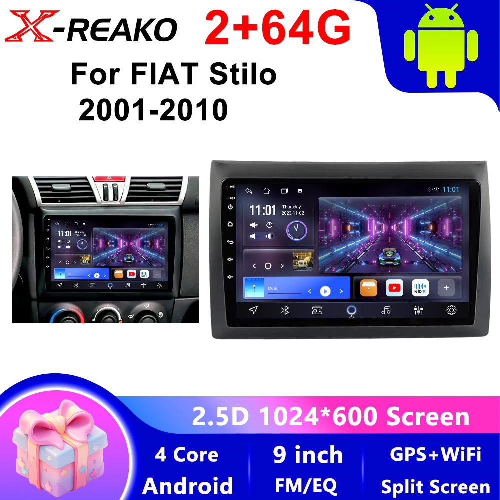 X-REAKO Car Video Player for  FIAT Stilo 2001-2010 GPS Navigation Built-in Dsp Carplay Autoradio Android Head Unit