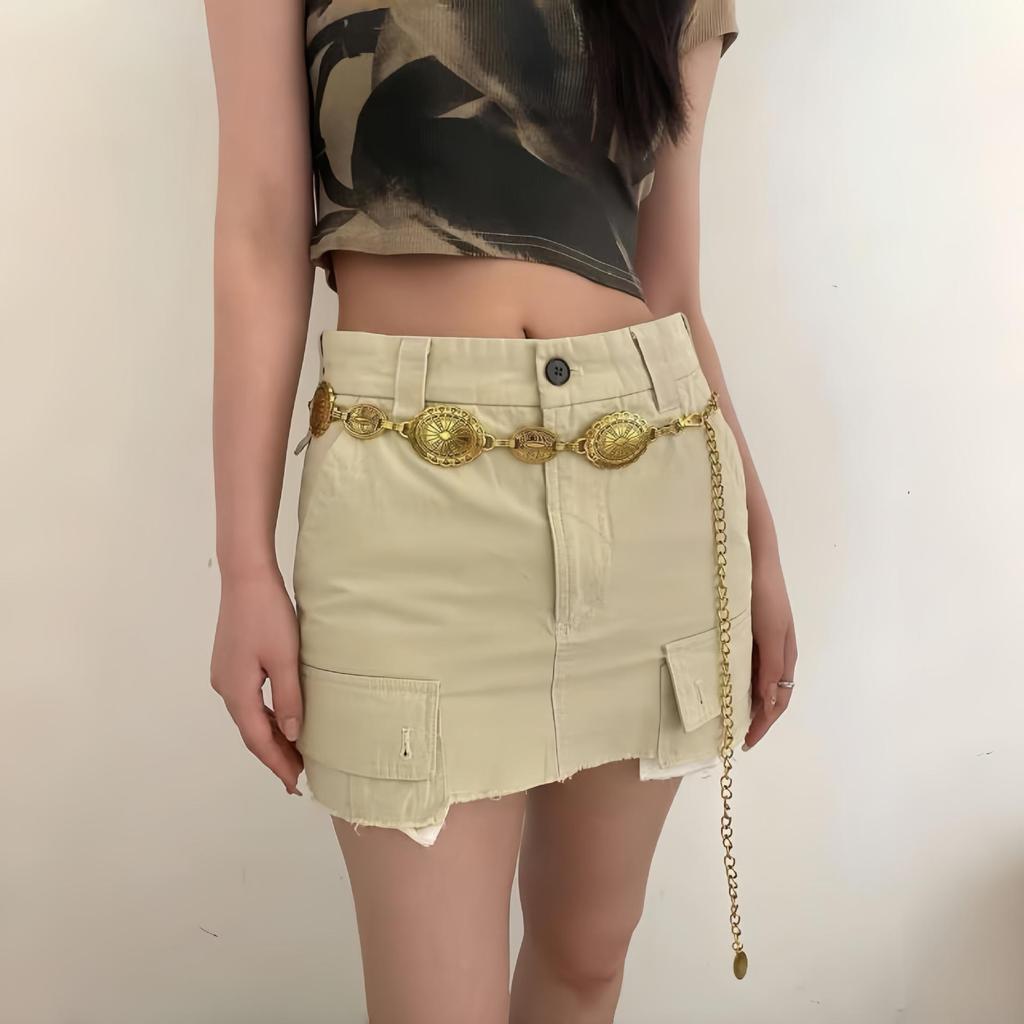 Богемный Этнический Металлический Пояс-Цепочка на Талию Высокого Класса для Женщин - Ретро, Универсальный Модный Аксессуар