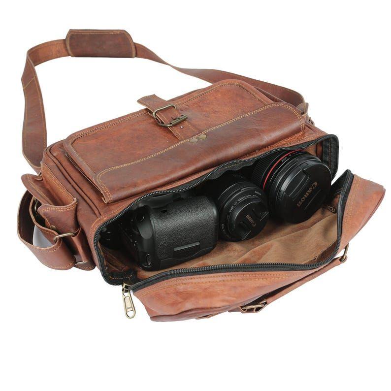 Персонализированная кожаная сумка для камеры DSLR, Sony, Canon, Nikon Наплечная сумка-мессенджер Кожаный чехол для камеры для фотографов, Подарок для него