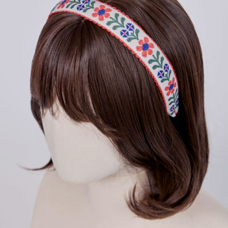 МАЙЯ Повязка на голову с цветами P - Синий Красный