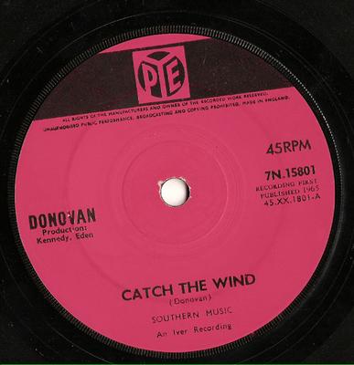 7-дюймовая пластинка DONOVAN - Catch The Wind 7N15801 Pye Records 1965 UK Rock Б/у