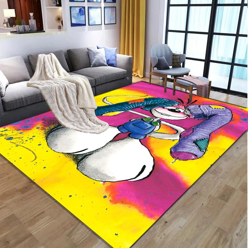 Diddl Pattern Rug, Indoor/Outdoor Mat, for Picnic, Gameroom, Bedroom, Office, Living Room, Home Decor Carpet, Birthday Gift