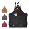 Фартуки из толстого холста с большими карманами, фартук из маслянистого холста, водонепроницаемый, противообрастающий, со шнуровкой, кухонные принадлежности