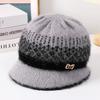 Winter new middle-aged and elderly hats women's fleece warm women's ear protectors knitted wool hats mother grandma hats women