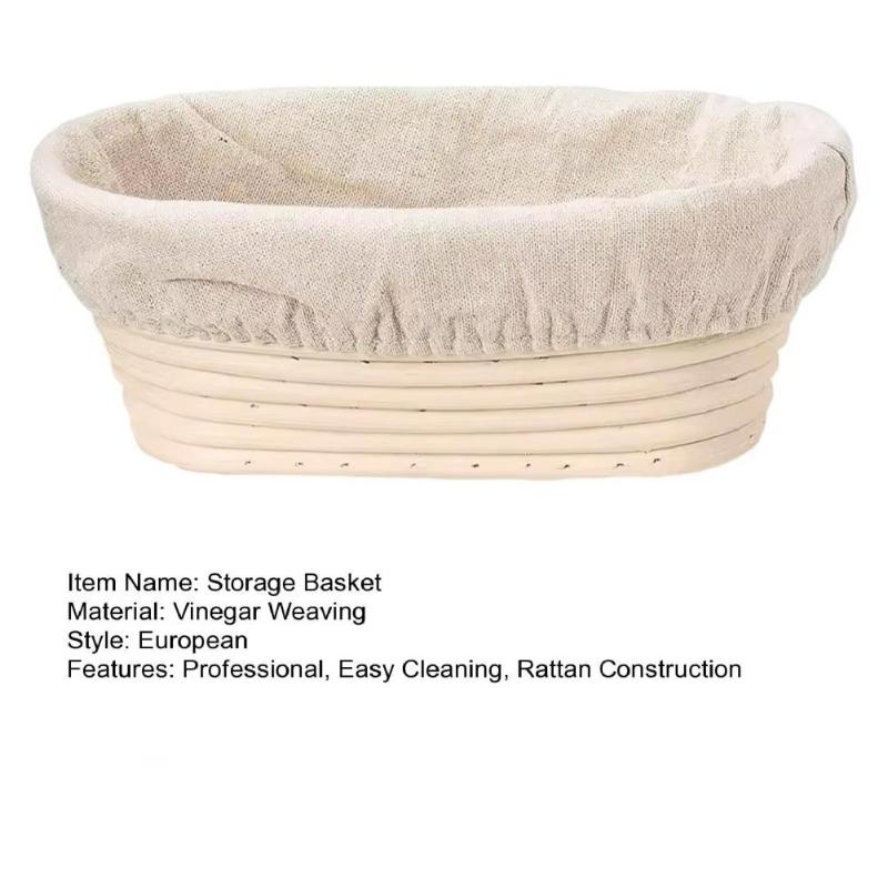 Натуральная ротанговая корзина для расстойки хлеба на закваске; Включает в себя подкладку и доступен в различных размерах.
