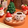2/5 Набор Мини Снеговик Чашка Украшение Миниатюрная Рождественская Чашка Сцена Пейзаж Смола Кукольный домик Аксессуары Рождественские Поделки Подарки