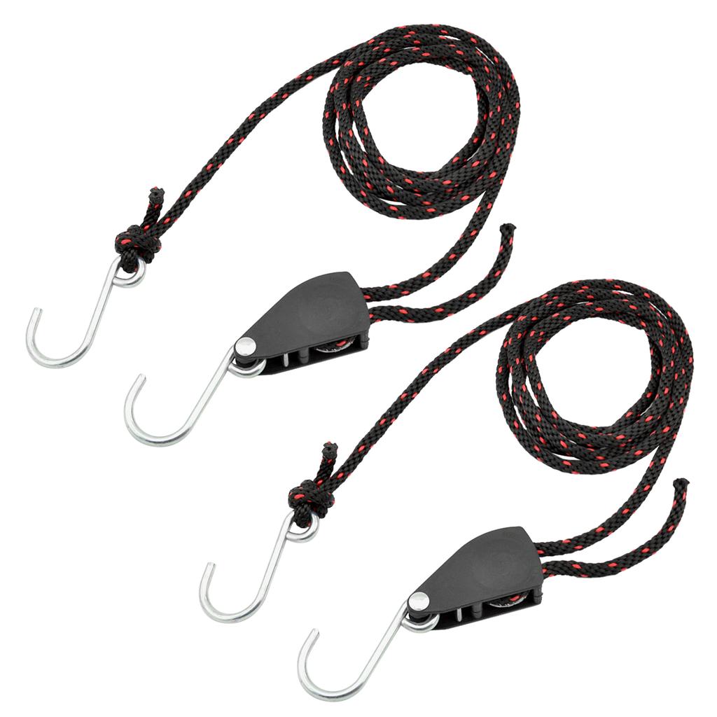 2pcs Kayak Tie Down Straps Ratchet Pulley Ropes Adjustable Ropes Hanger Working Load Up to 299.8lbs for Kayak Canoe Boat