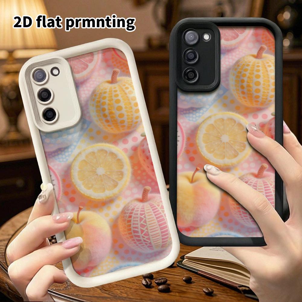 Phone Case: 2D flat, suitable for Samsung Galaxy A34 A35 M05 M06 S20 S22 S21 FE Plus 5G protective case, macaron fruits, perfect Christmas and Hallowe