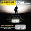 NITECORE NU45 USB-C Rechargeable Headlight 1700 Lumens Work Light for Fishing Trail Running Hiking Headlamp, Built in 18650 Batt