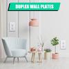 Hoteam 50 Pcs Duplex Wall Plates Kit Electrical Outlet Cover 4.50 x 2.76 Inch Home Standard Size 2 Gang Receptacle Covers Polycarbonate Thermoplastic