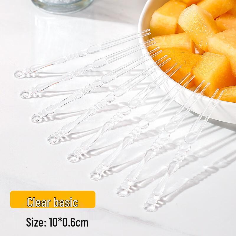 Disposable Bamboo-Joint Plastic Fruit Forks
