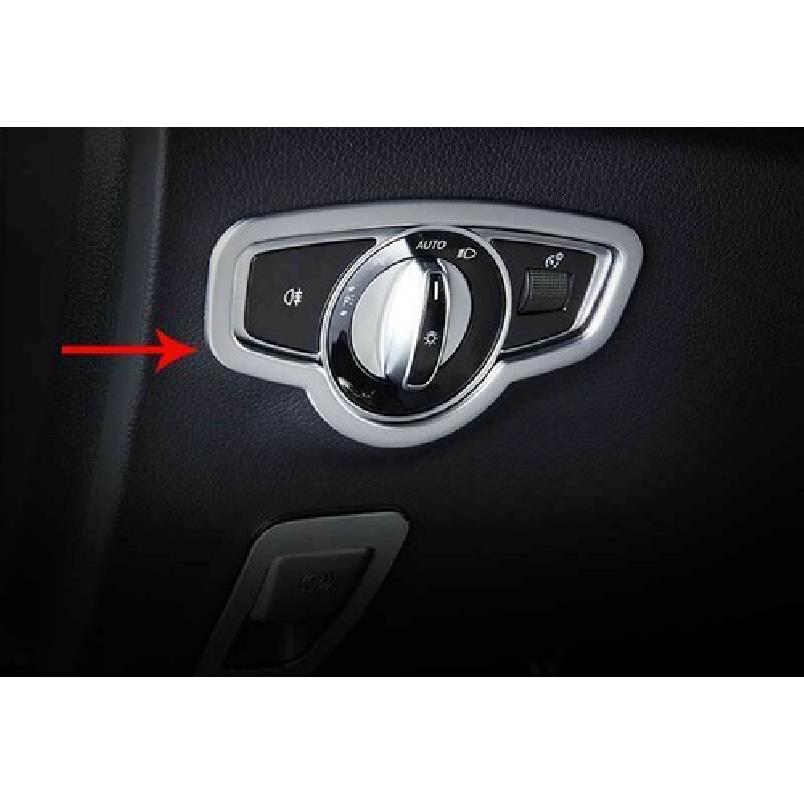 Headlight Switch Control 2016-21 Matte Sliver Button Ring For Benz E-Class W213