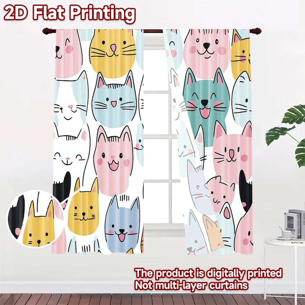2D flat Photography Backdrop Background cloth Colorful Coon Cats 100% Polyester Anniversary Perfect for Holiday celebration