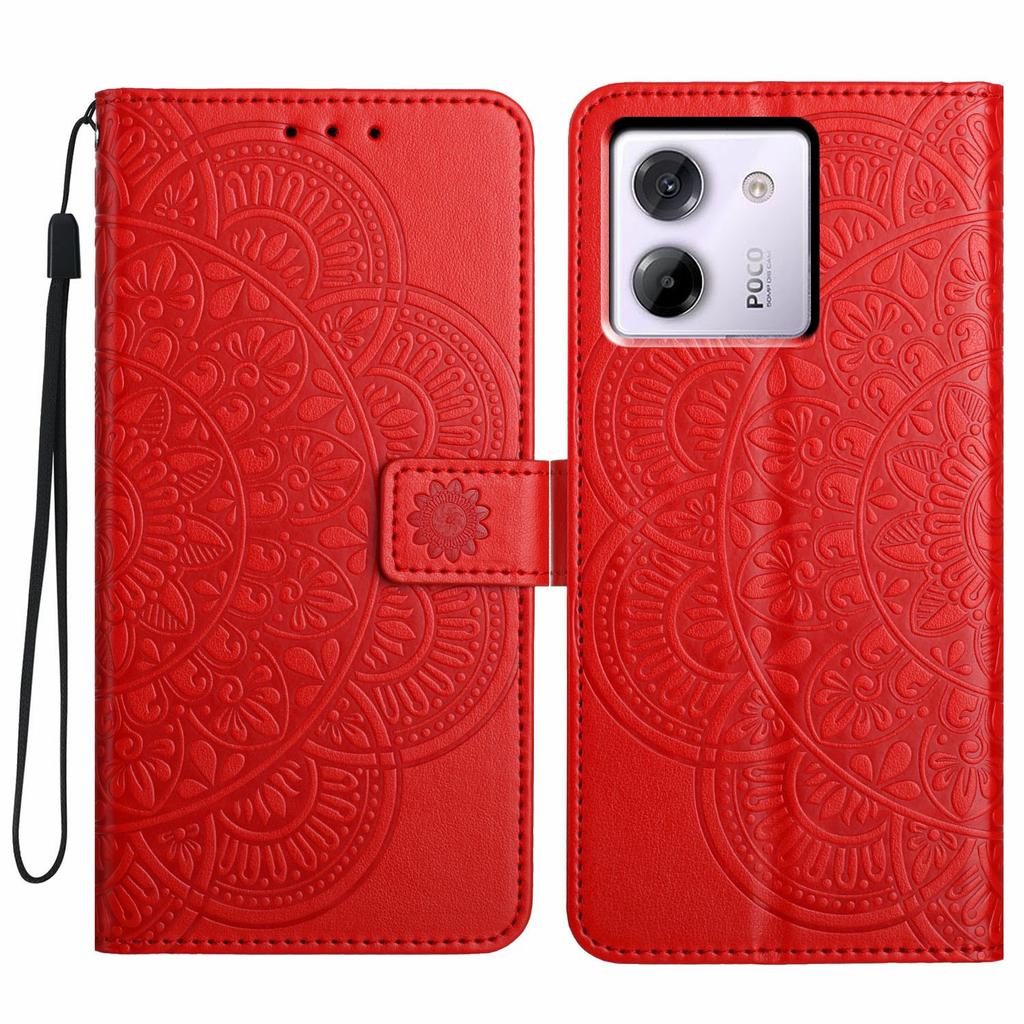 For Xiaomi Poco M7 Pro 5G Leather Case with Card Slots Mandala Pattern Phone Cover Stand