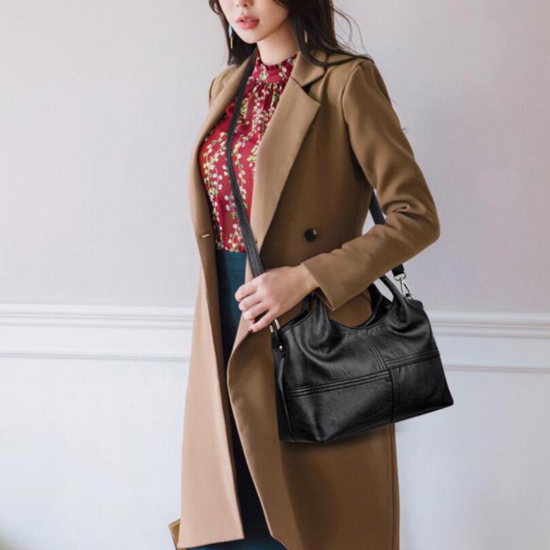 Женская сумка высокого качества из мягкой искусственной кожи, женская сумка через плечо, сплошная сумка через плечо