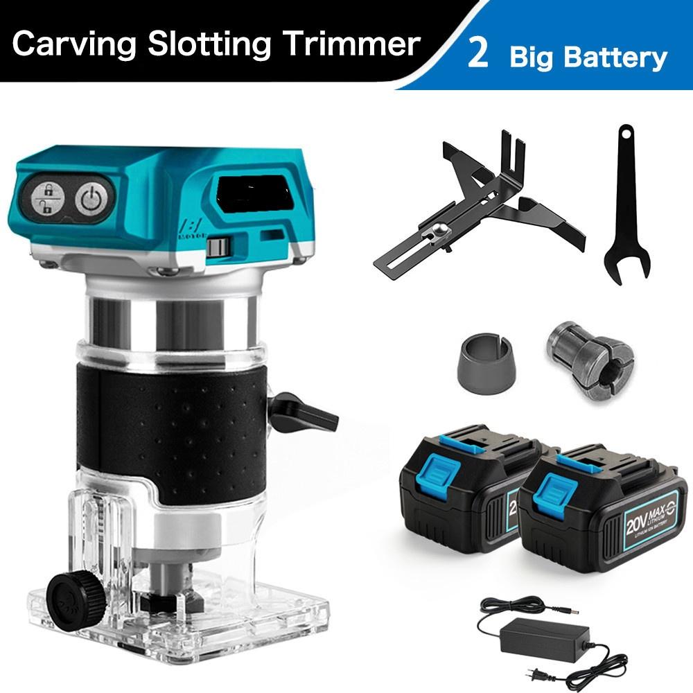 3300 об/мин Аккумуляторный Портативный Фрезер по Дереву Деревообработка Гравировальный Пазовальный Станок Бесщеточный Электрический Ручной Триммер