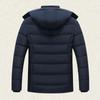 Winter Trendy Cold Proof Hood Jacket Outwear Washable Men Thermal Coat Solid Color for Outdoor Windproof Casual Male Outerwear