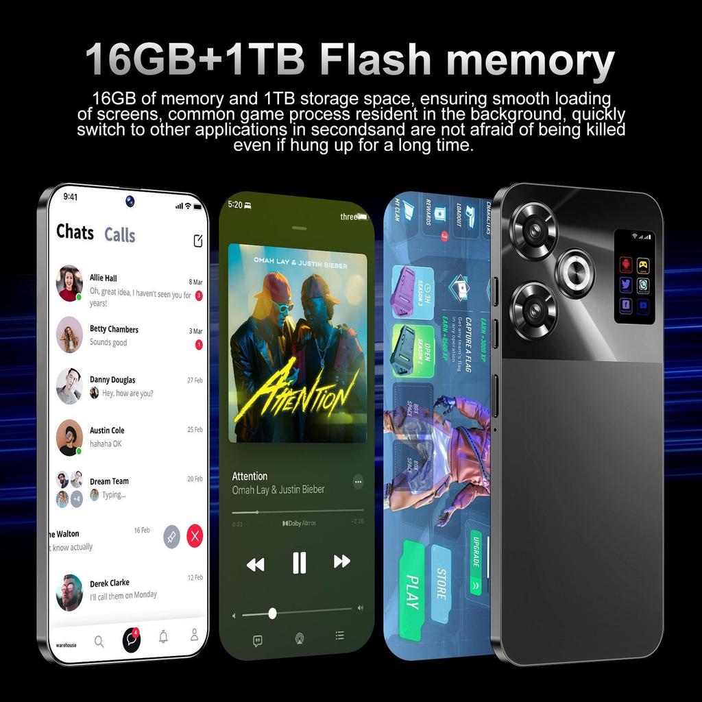 Смартфон S25 с Ultra HD экраном, 16 ГБ + 1 ТБ памяти