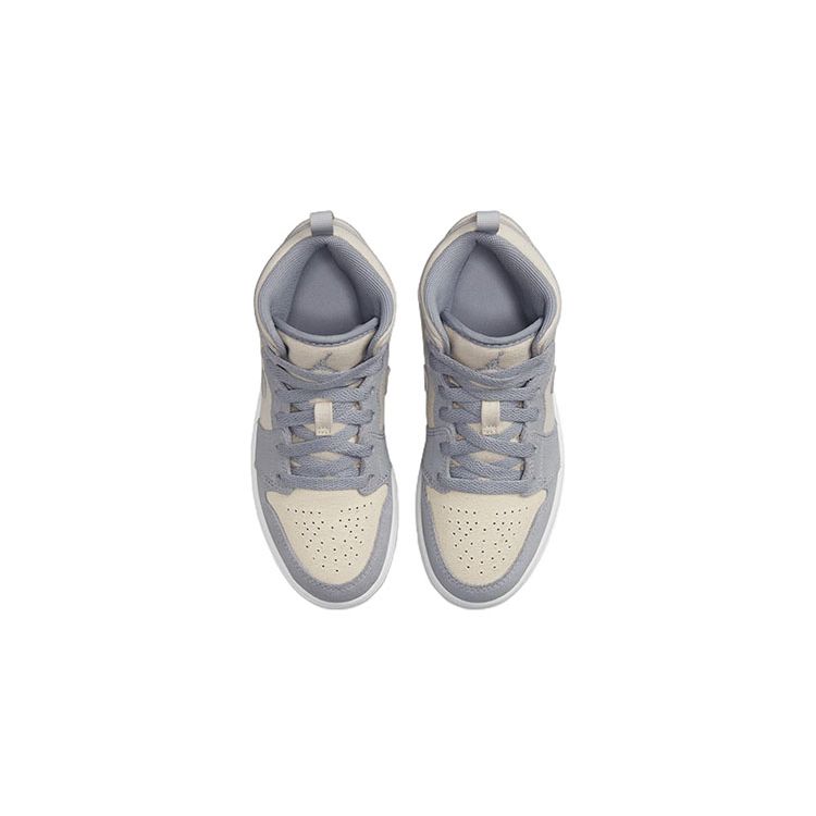 Детские кроссовки Air Jordan 1 Mid SE PS Coconut Milk Particle Grey Cream White DN4345-100