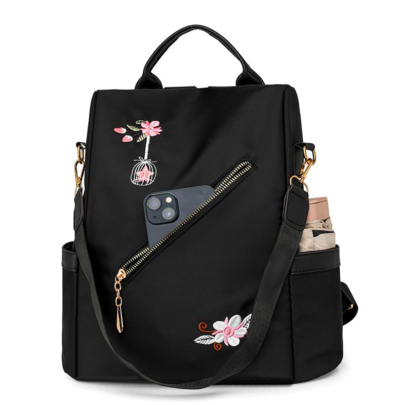 Водоотталкивающий рюкзак, женский рюкзак с вышивкой, противоугонный дорожный рюкзак