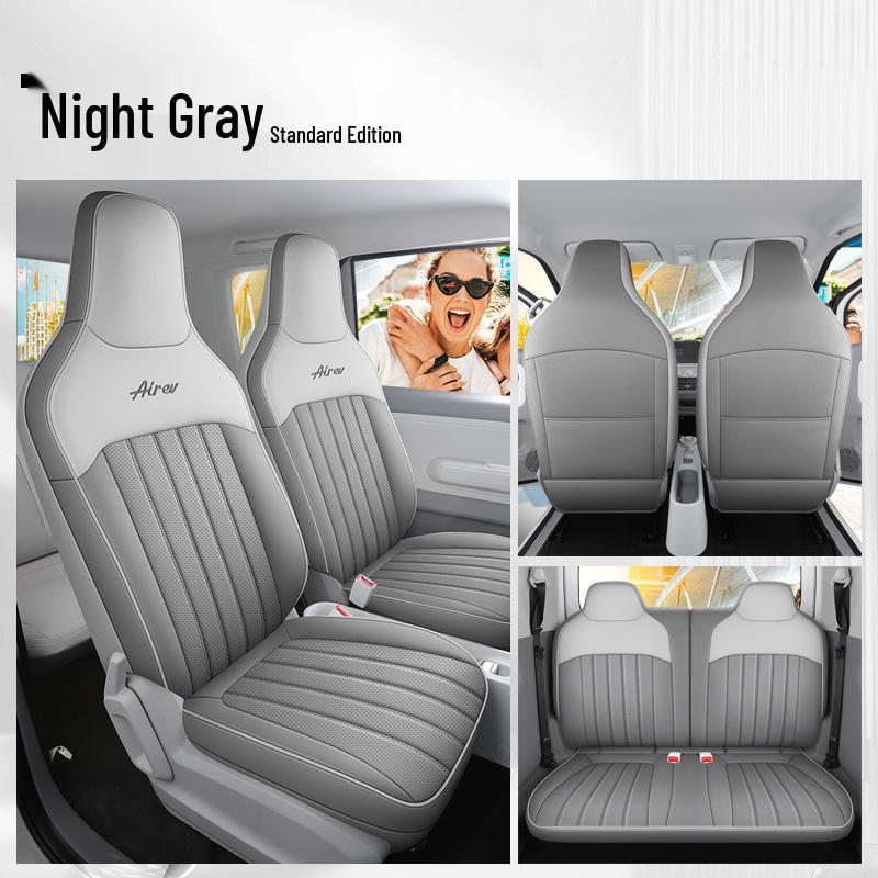 Custom-Fit Leather Car Seat Cushion for Wuling Qingkong - Cute Cartoon Design, Full Coverage for Four-Seat Models