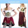 Женский костюм для косплея на Октоберфест с эластичной блузкой с вырезом-лодочкой