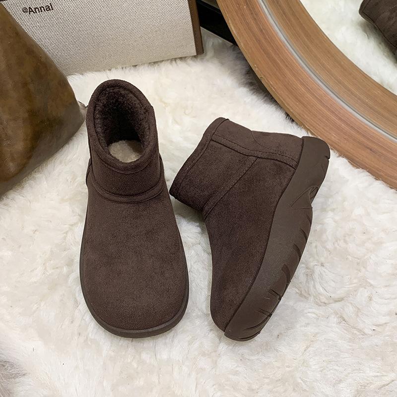 Женские зимние теплые ботинки большого размера на мягкой подошве с увеличением высоты, с мехом, противоскользящие, для снега, плюшевая подкладка, ботильоны, спортивные хлопковые ботинки для улицы