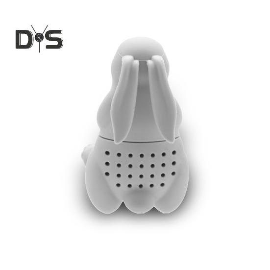 Ситечко для чая в форме кролика, силиконовое ситечко для заваривания чая, многоразовое, листовое, травяное, для специй, декор для чайника