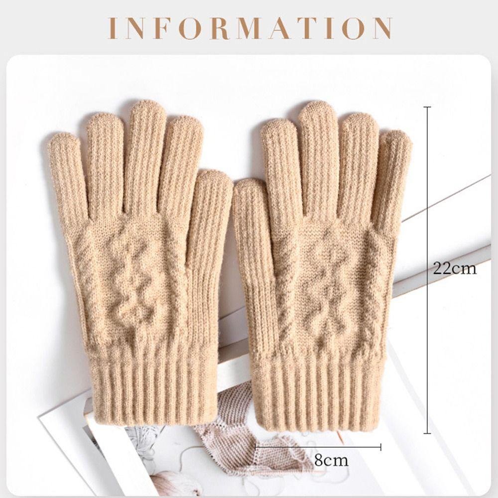 Утепленные теплые перчатки вязаные перчатки на все пальцы модные вязаные варежки для женщин девушек