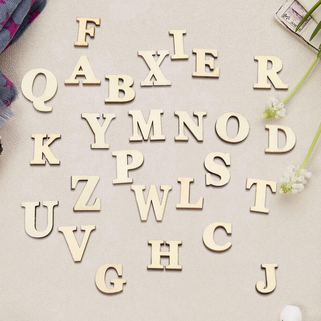 Деревянные самоклеящиеся цифры буквы для DIY художественные поделки декор детский подарок (Буквы AZ)