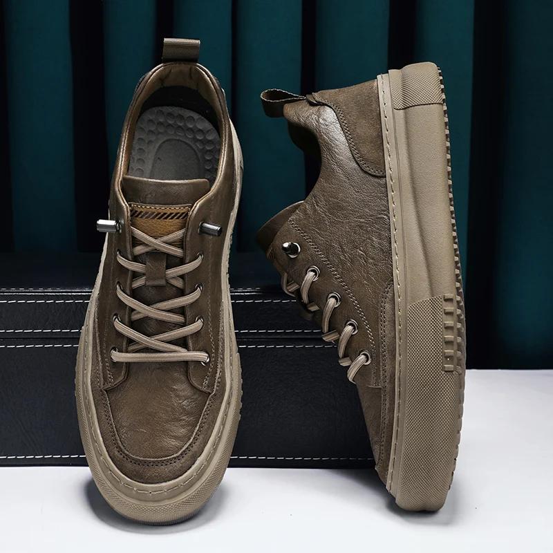 Высококачественные кожаные мужские туфли на шнурках Tenis Masculino люксовый бренд мужская повседневная обувь дышащие кроссовки мокасины для скейтбординга