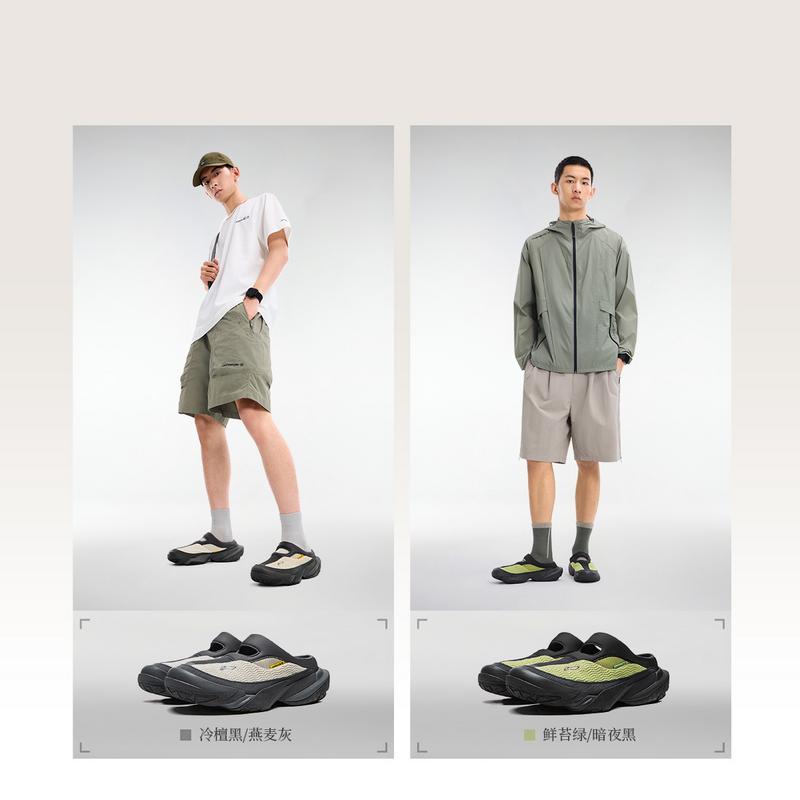 Li Ning Outdoor CF Треккинг, Походные шлепанцы Низкие Походные шлепанцы Унисекс Эбеновый Черный/Овсяно-серый AHCV005-13