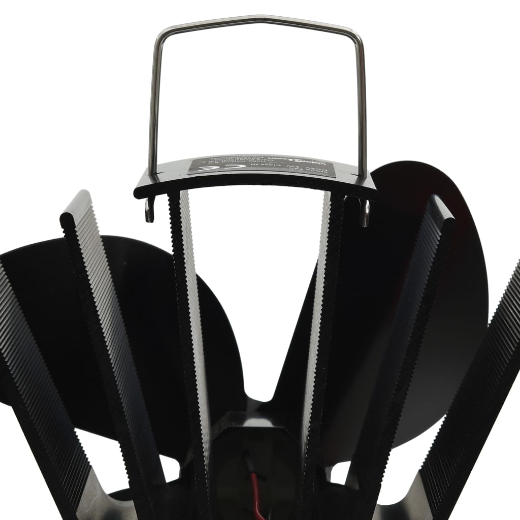 Heat Operated Stove Fan 4 Blades Black