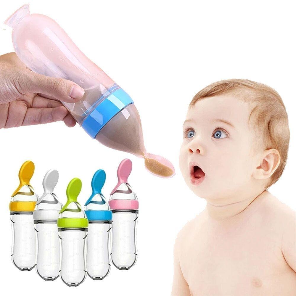 Squeezing Supplement Feeder With Spoon Baby Tableware Useful Milk Bottle Kids