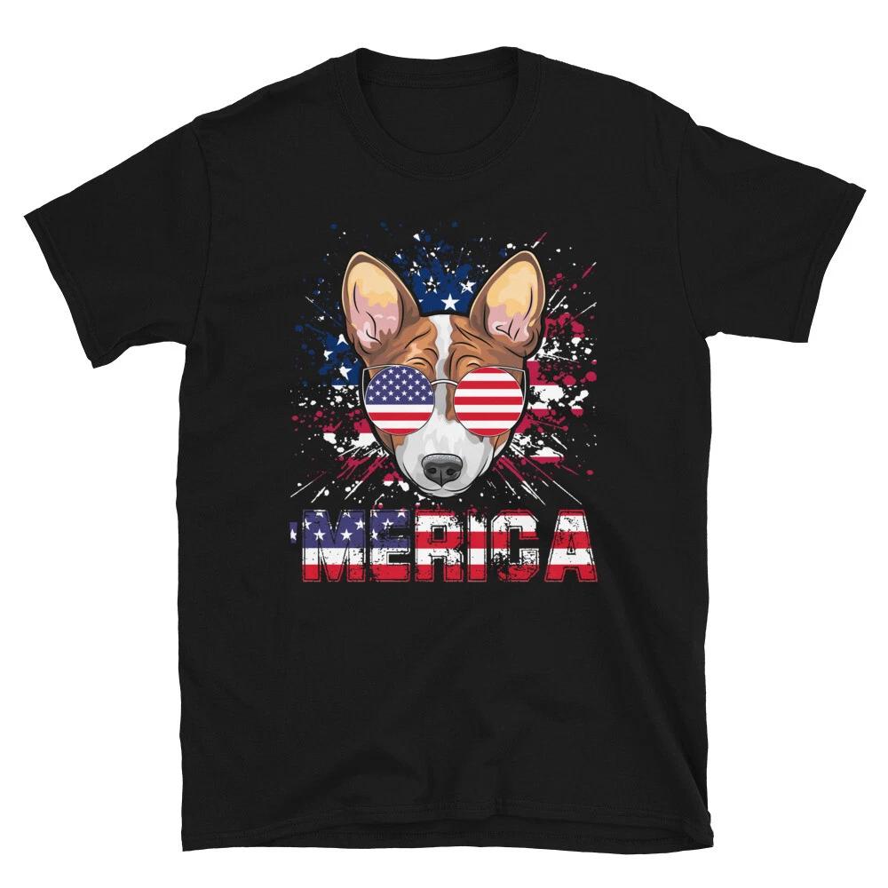 Super Cool Dog Merica July 4th of July USA US Flag T-Shirt