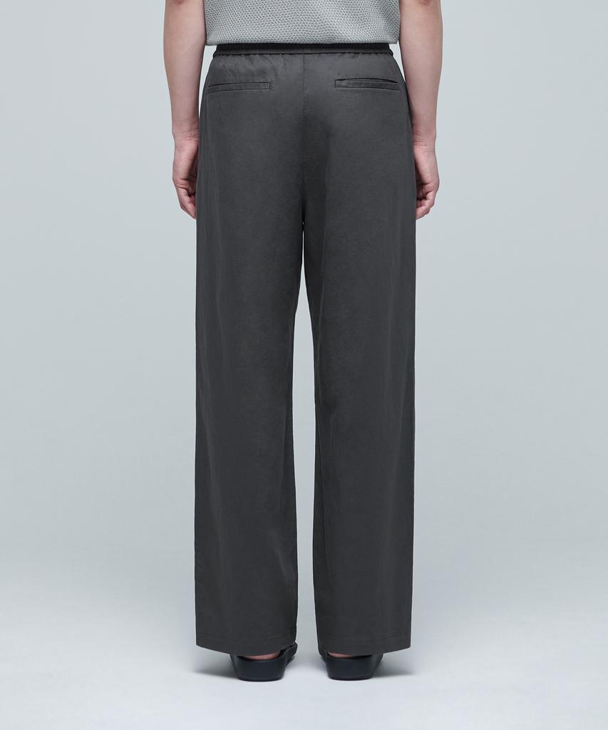 MUSINSA STANDARD Cotton Linen One-Pleat Wide Pants [Gunmetal]