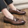 Mens Classic Retro Tassels Loafers Moccasins Men's Slip-on Casual Leather Shoes Men Party Wedding Driving Flats
