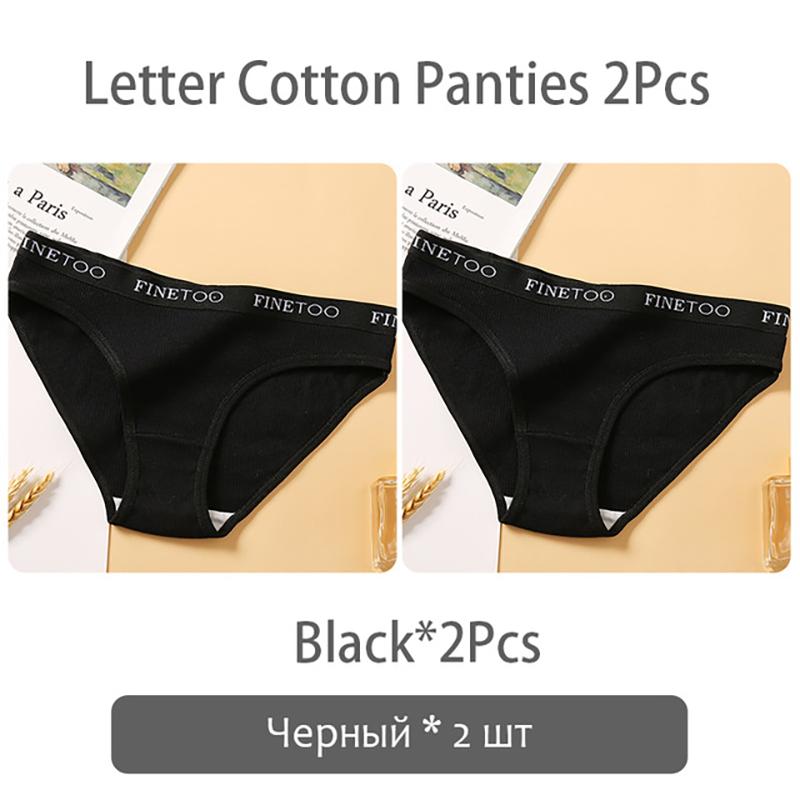 FINETOO New M-2XL Women Underpants Custom Letter Panties Breathable Cotton Underwear Ladies Briefs Casual Panty Female Lingerie