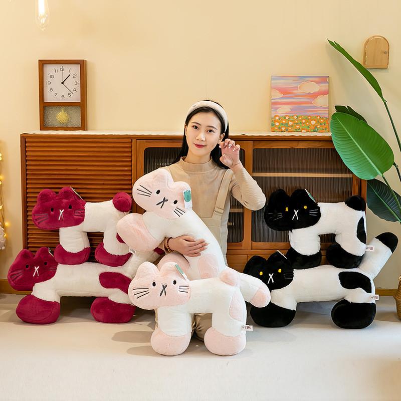 Cute Cat Plush Toy Neck Pillow With Pp Cotton Filling For Home Office Decor