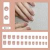 24 Pcs Short Ballerinas Press On Nail French Tip Full Cover Stick On Nail Elegant Artificial Nail Glossy False Nail